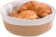 Kesper Broodmandje met stof - katoen/peva - beige - rond - D25 x H9 cm