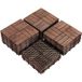 Yaheetech: Dalles de terrasse en bois de sapin 30,8 × 30,8 cm – 27 pièces, marron