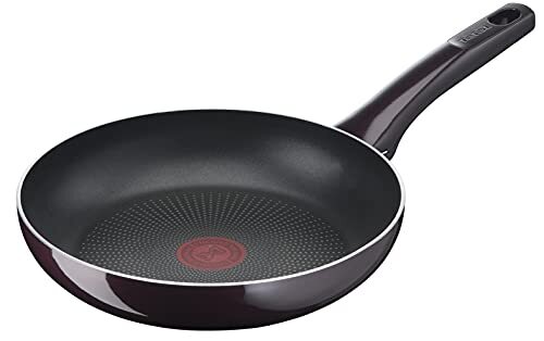 Tefal D52202 Resist Intense braadpan 20 cm | anti-aanbaklaag | Flame Protect | resistent | thermosignaal | diepe vorm | eenvoudige reiniging | veilig | bordeauxrood