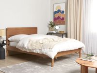 Beliani BOISSET Bed - Light Wood - 140x200cm - Rubberwood