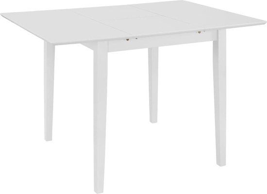 VidaXL Eettafel verlengbaar (80-120)x80x74 cm MDF wit