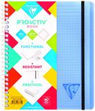 Clairefontaine 328775C Collectie Linicolor Pak met 5 Proactiv'Book Notitieboekjes - A5+ (16×21 cm) - 160 Afscheurbare Pagina’s Kleine Ruitjes met Kantlijn - Wit Papier 90 g - Transparante Polypro Omslag - Willekeurige Kleuren