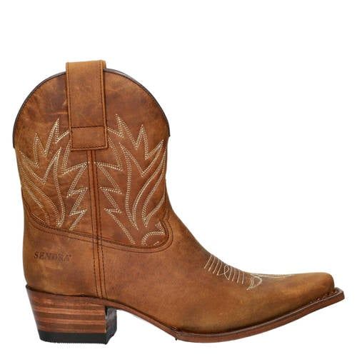 Sendra Gene Berdy suède cowboylaarzen met blokhak cognac