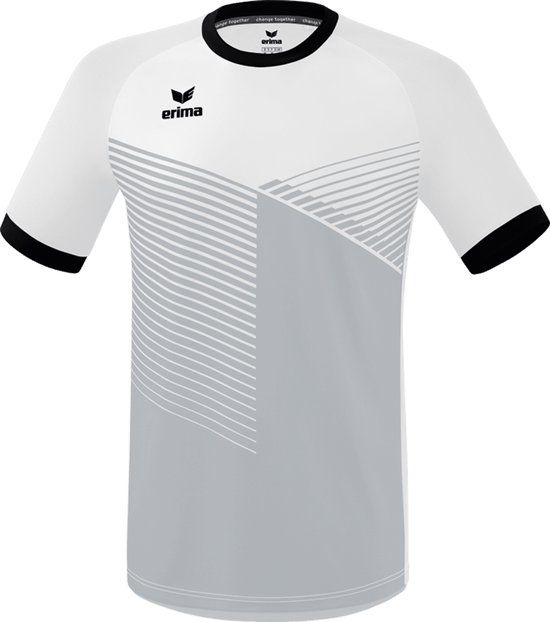 Erima Mantua Shirt Korte Mouw Kinderen - Wit / Zwart - Maat 164