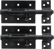 AMIG Verrou coulissant/Loquet - 2x - Acier - 8.5cm - Noir