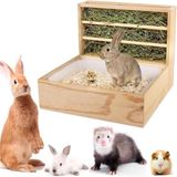 Merkloos / Sans marque Wan GmbH Hooiruf voor knaagdieren - 2-in-1 hooi voederdispenser - konijnen en cavia's - hooiruif voor konijnenhok - 43 x 135 x 315 cm