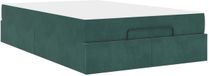 vidaXL Cadre de lit avec matelas, vert foncé, 120 x 190 cm, velours