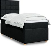 vidaXL Boxspring met matras stof zwart 90x190 cm