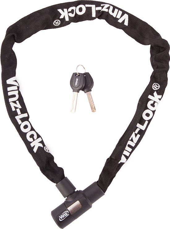 VINZ Ventoux Fietsslot / Kettingslot - 150 cm - Zwart