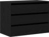 vidaXL Ladekast - 3-Lade - Zwart - 80 x 41 x 58 cm - Bewerkt hout