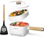 Multifunctionele elektrische hete pot - Draagbare multicooker voor ramen, biefstuk, ei, gebakken rijst, havermout en soep - Antiaanbak met keramische glazuur - 2L