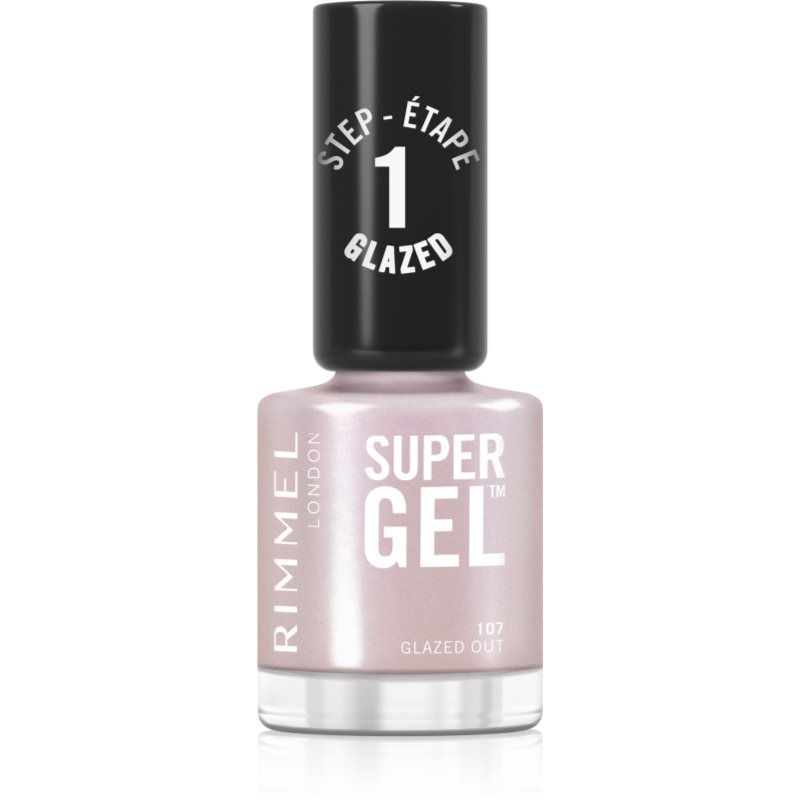 Rimmel Super Gel, 107 Glazed Out, Vernis longue tenue, Finition givrée, Application facile, Manucure effet gel, Résistant aux éclats, Formule clean, 12ml