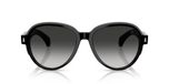 Moncler Lunettes De Soleil Unisexe Noir Géométrique Gris 57mm