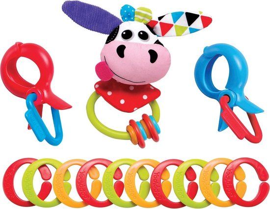 Yookidoo Clips & links baby rammelaar - koe