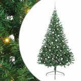 vidaXL - Kunststof - Voorverlichte - Kerstboom - met - 300 - LED - Groen - 240 - cm - PVC