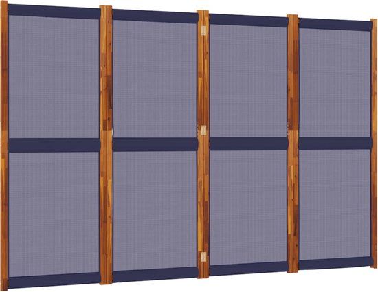 vidaXL Kamerscherm 4 panelen donkerblauw 280x180 cm