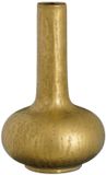 Mica Decorations Bloemenvaas Milly - goud - keramiek - D24 x H36 cm - smalle hals - flesvaas