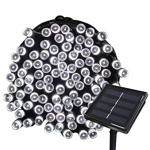 Tuokay Tuinverlichting op Zonne-energie, Kerstverlichting Buiten, Waterdichte 72ft 22m 200 LED 8 Fonkelende Modi, Decoratieve Lichtslingers voor Thuis Tuinhuisje Terras Gazon Bruiloftsornament (Wit)