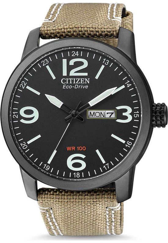 Citizen Eco-Drive BM8476-23EE Heren Horloge 42mm Zwart/Wit - Solar