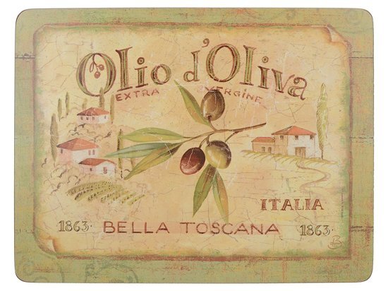 CT Placemat Olijfolie - Olio d'Oliva (box met 4 stuks