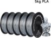 Filament d'imprimante 3D - PLA 1,75 mm - Tolérance ±0,03 mm - Bobine de 5 kg - Convient aux imprimantes FDM/FFF - Argenté