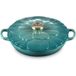LE CREUSET Signature Kochtopf Blume bleu riviera 26cm, Emailliertes Gusseisen