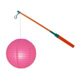 Merkloos / Sans marque Sint Maarten Lampionstokje 40 cm - met lampion - fuchsia - D25 cm