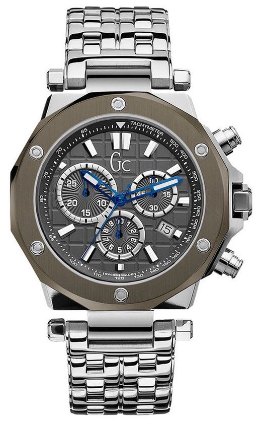 Gc Guess X72009G5S Herenhorloge - 43 mm - Zilverkleurig - RVS - Saffierglas