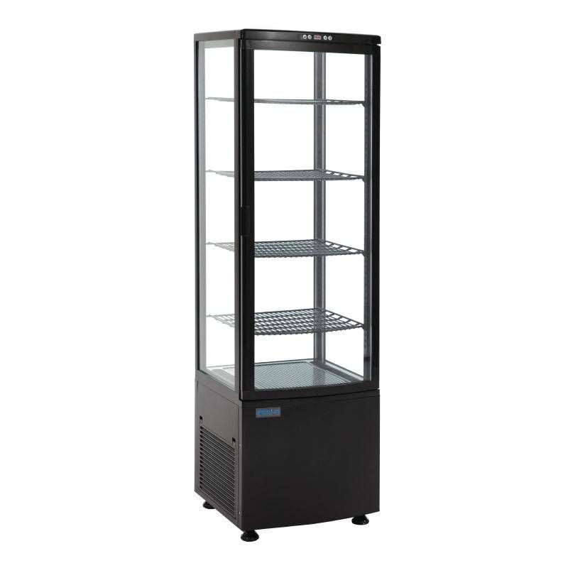 Polar Koelvitrine Gebogen Glas | Zwart | 235 Liter