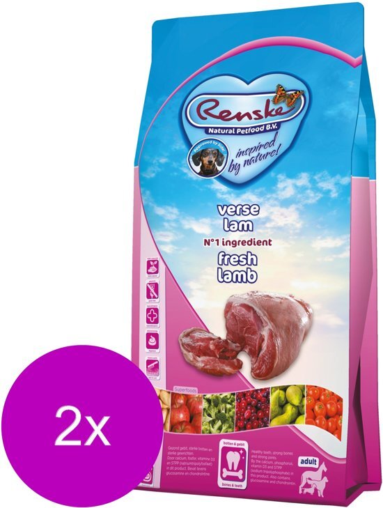 RENSKE Adult Lam - Hondenvoer - 2 x 2 kg Graanvrij