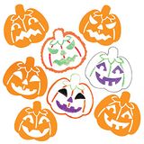 Baker Ross FE755 Pompoen-stencils - pak van 8, wasbare stencils voor kinderen om kaarten, afbeeldingen, schilder- en drukprojecten te versieren