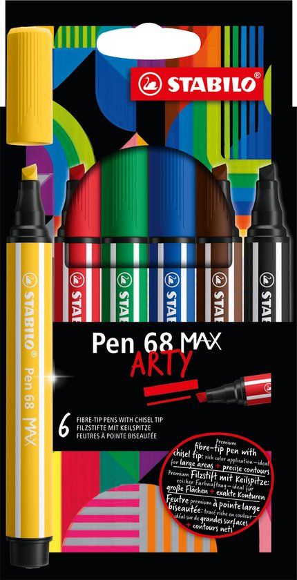 STABILO Pen 68 MAX ARTY Etui 6 Kleuren