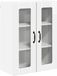 vidaXL Wandglas Kasten LUCCA Hoogglans Wit 60 x 31 x 80 cm