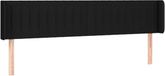 vidaXL Hoofdbord met randen 183x16x78/88 cm stof zwart
