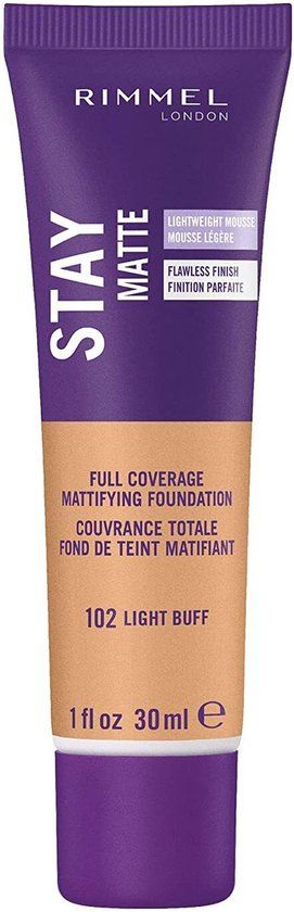 Rimmel Stay Matte Foundation - 102 Light Buff - 30ml