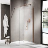 FortiFura Galeria Inloopdouche - 100x200cm - Mat glas - Geborsteld koper