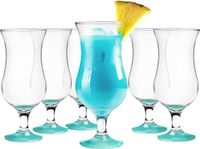 Glasmark Cocktail glazen - 6x - 420 ml - turquoise - glas - pina colada glazen
