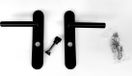 Nwn Agenturen BV Poignée de porte sur rosace longue ovale noir WC 8x63