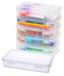 Boîtes de rangement empilables, 6 pièces, transparent, avec couvercle