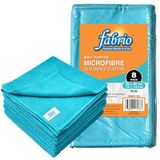 FABRIO Microvezel Reinigingsdoek - Blauw - 30cm x 30cm - Pack van 8