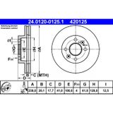 ATE Lot De 2 Disques De Frein 24.0120-0125.1 Nissan 40206-00q0d 40206-00qaj