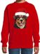 Bellatio Decorations Kersttrui / sweater honden - kinderen - Berner Sennenhond - rood - kerstmuts - Kerstmis 152/164