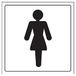 VSafety Dames/Vrouwelijk Toilet Deurbord - 150mm x 150mm - Zelfklevende Vinyl