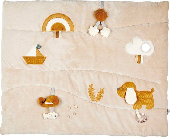 Nattou Charlie Speeltapijt Rechthoekig - Karamel - 100 x 80 cm