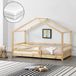 en.casa Kinderbed Knätten grenen huisbed met matras 70x140 cm hout