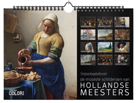 Verjaardagskalender De mooiste schilderijen van Hollandse Meesters - Wandkalender - Studio Colori