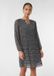 comma Jurk met lange mouw, ronde hals en paisley patroon in het zwart