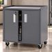 Mendler Armoire roulante HWC-O52, en acier, 80 x 77 x 50 cm, gris foncé | Chariot d'atelier verrouillable avec 2 compartiments de rangement
