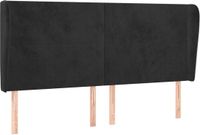 vidaXL Hoofdbord met randen 203x23x118/128 cm fluweel zwart