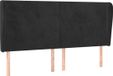 vidaXL Hoofdbord met randen 203x23x118/128 cm fluweel zwart